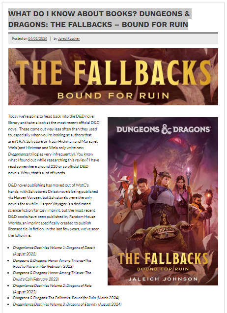 Dungeons & Dragons The Fallbacks review (not me) – I’m not made of stone.